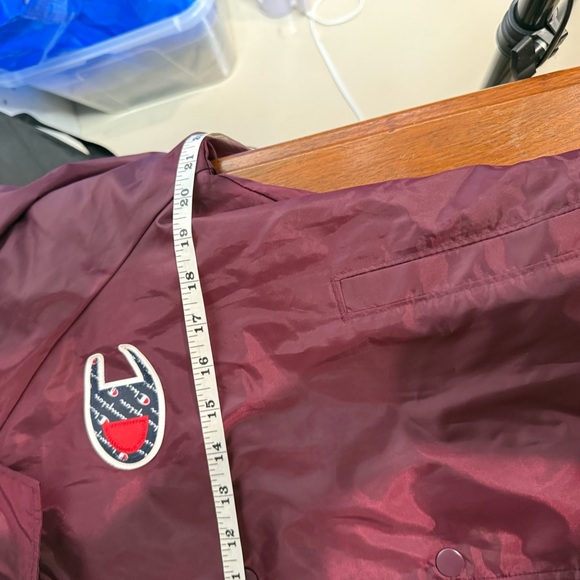 Vintage Champion Women's Burgundy Bomber Jacket size S oversized cropped - Picture 13 of 14
